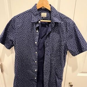 J. Crew Navy Blue Patterned Men's Shirt